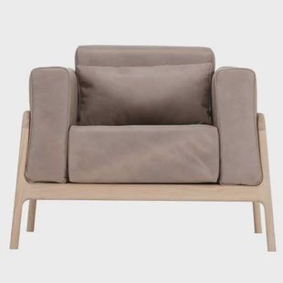 Fawn fauteuil whitewash Dakar Leather Stone