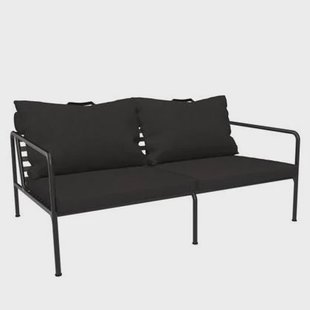 Avon 2-zits loungebank frame zwart stof char heritage
