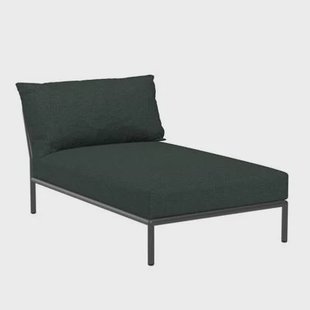 Level2 Chaise Longue ligbed frame donkergrijs stof alpine