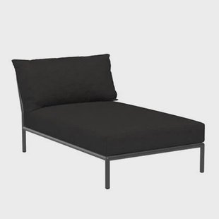 Level2 Chaise Longue ligbed frame donkergrijs stof char