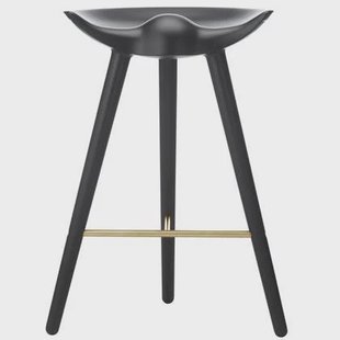 Audo Copenhagen ML42 barkruk H73 zwart gebeitst beuken, messing