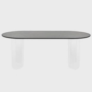 FÉST Plateau eettafel 200x90 transparant zwart blad