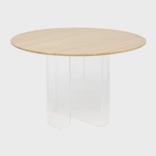 FÉST Plateau eettafel 120 transparant eiken blad