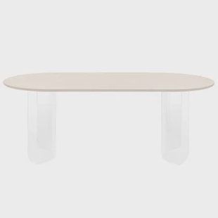FÉST Plateau eettafel 200x90 transparant sand blad