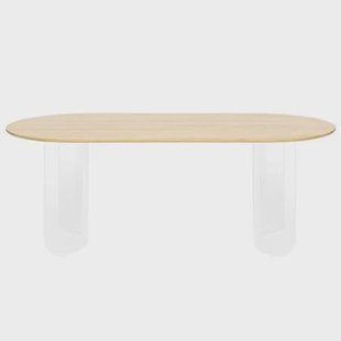 FÉST Plateau eettafel 200x90 transparant eiken blad