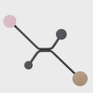 Hook wandkapstok rechte muur roze