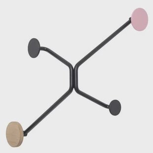 Hook wandkapstok buitenhoek roze