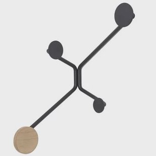 Hook wandkapstok binnenhoek zwart