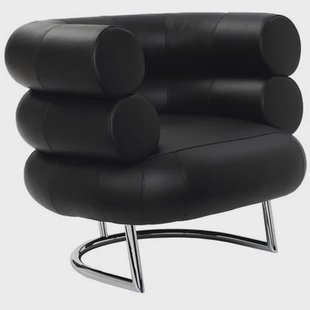 ClassiCon Bibendum fauteuil zwart, onderstel chrome ClassiCon Bibendum fauteuil zwart, onderstel chrome