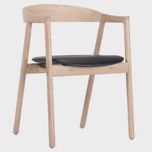 Muna stoel whitewash Dakar Leather Black