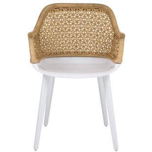 Cyborg Elegant stoel natural wicker glossy white