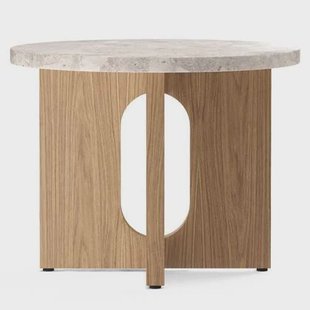 Audo Copenhagen Androgyne bijzettafel Ø50 naturel eiken, Kunis Breccia