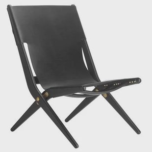 Audo Copenhagen Saxe fauteuil zwart eiken, zwart leder