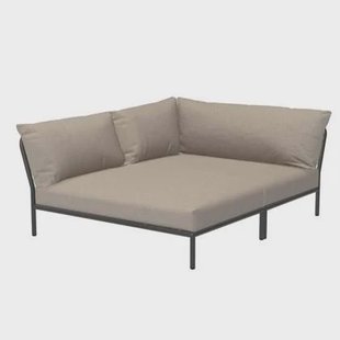 Level2 Cozy Corner loungebank links frame donkergrijs stof ash