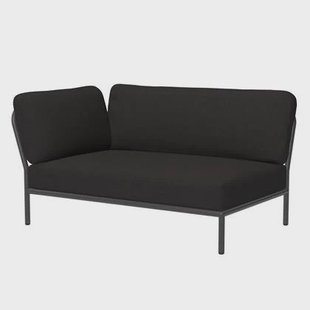 Houe Level linker hoek 2-zits loungebank frame donkergrijs stof char