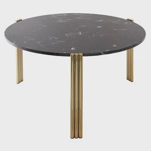 Tribus salontafel Ø80 goud|zwart