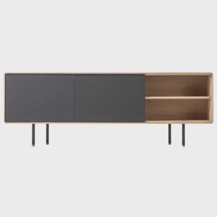 Fina dressoir tv-meubel 180x45 whitewash|zwart