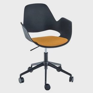 Falk bureaustoel gestoffeerd dark yellow