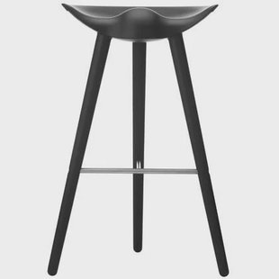 Audo Copenhagen ML42 barkruk H81 zwart gebeitst beuken, roestvrijstaal