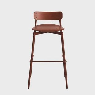 Petite Friture Fromme Wood barkruk H75 Red Brown