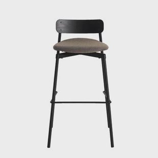Petite Friture Fromme Wood barkruk H75 Upholstered Black