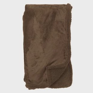 STANLEY - Plaid 150x200 cm - fleece deken met teddy en fleece - Chocol