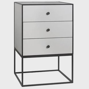 Audo Copenhagen Frame nachtkastje 49 met 3 laden lichtgrijs