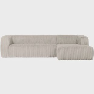 WOOOD Bean Hoekbank met Chaise Longue Rechts - Ribstof - Naturel