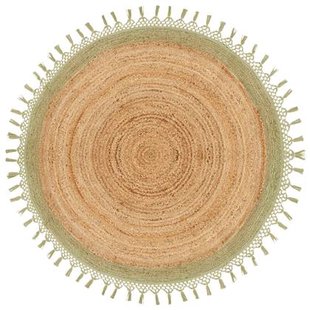 Beliani - MARTS - Vloerkleed - Beige|groen - 140 cm - Jute
