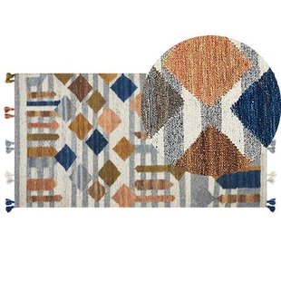Beliani-KASAKH-Kelim vloerkleed-Multicolor|Groen-80 x 150 cm-Wol Beliani-KASAKH-Kelim vloerkleed-Multicolor|Groen-80 x 150 cm-Wol