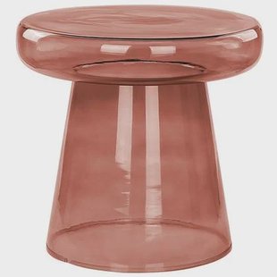 Beliani - CALDERA - Bijzettafel - Rood - Glas Beliani - CALDERA - Bijzettafel - Rood - Glas