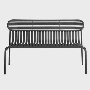 Week-end tuinbank met rugleuning zwart