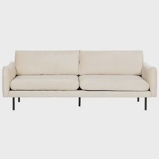 Beliani - VINTERBRO - Driezitsbank - Lichtbeige - Fluweel Beliani - VINTERBRO - Driezitsbank - Lichtbeige - Fluweel