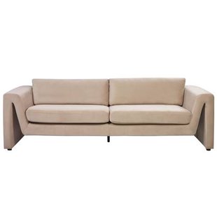 Beliani - MAUNU - Driezitsbank - Zandbeige - Fluweel Beliani - MAUNU - Driezitsbank - Zandbeige - Fluweel