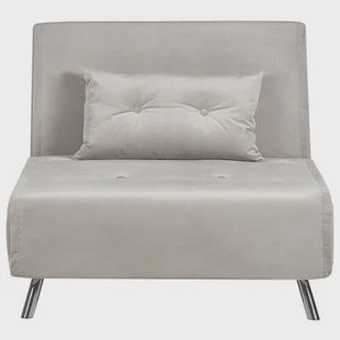 Beliani - FARRIS - Slaapbank 1-zits - Lichtgrijs - Fluweel