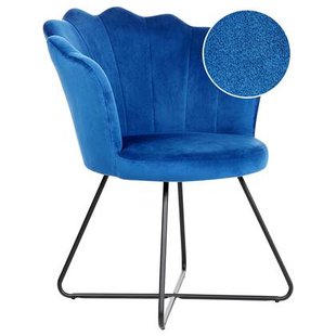 Beliani - LOVELOCK - Fauteuil - Marineblauw - Fluweel