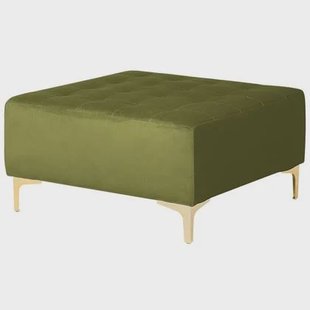 Beliani - ABERDEEN - Ottomaan - Olijfgroen - Fluweel