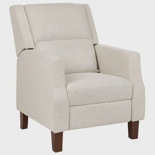 Beliani - EGERSUND - TV-fauteuil - Lichtbeige - Fluweel