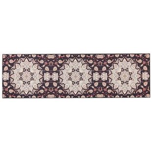 Beliani-ARITAS-Loper tapijt-Zwart|Beige-60 x 200 cm-Polyester