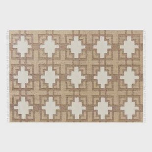 Beliani-KONURTAY-Laagpolig vloerkleed-Lichtbeige-160 x 230 cm-Jute