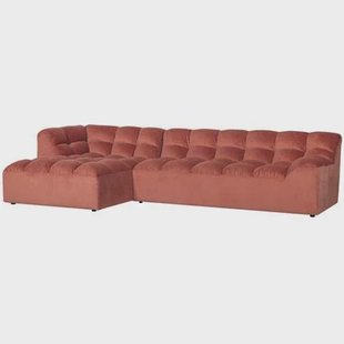 WOOOD Allure Chaise Longue Bank Links - Fluweel - Blush - 79x324x165