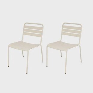 Metalen tuinstoel Max XXL ivoor - doos per 2 stuks