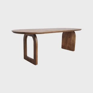Raw Materials Bullnose eettafel mix onderstel bruin 180 cm Raw Materials Bullnose eettafel mix onderstel bruin 180 cm