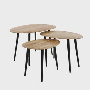 Fraaai Marc salontafel set van 3 organisch - acacia naturel