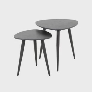 Fraaai Timothy bijzettafel set van 2 - keramiek zwart