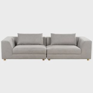 Beliani - LERMON - Driezitsbank - Lichtgrijs - Polyester