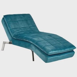 Beliani - LOIRET - Chaise longue - Blauwgroen - Fluweel