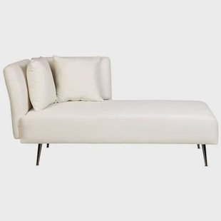 Beliani - RIOM - Chaise longue - Gebroken wit - Linkszijdig - Stof