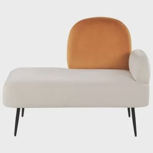 Beliani - ARCEY - Chaise longue - Gebroken wit - Fluweel