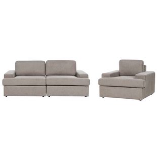 Beliani - ALLA - Bankenset 4-zits - Taupe - Polyester Beliani - ALLA - Bankenset 4-zits - Taupe - Polyester